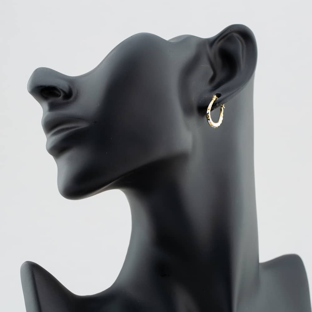 T.H.Baker T.H.Baker Women's 9ct Gold Two Colour Groove Creole Earrings 2.53.3889 - 2