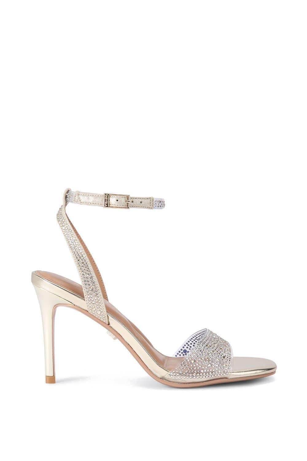 Carvela Carvela Women's 'Positano Vinyl Sandal' Heels in Gold