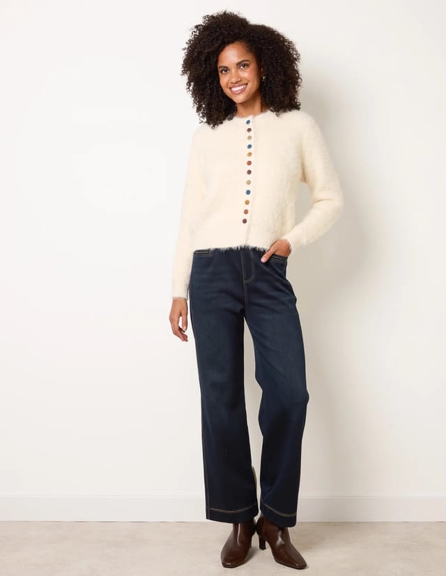 Blue Vanilla Soft Round Neck Cardigan - 3