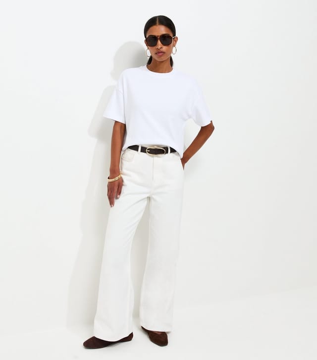 New Look Women's Premium White Heavyweight Cotton Boxy Fit T-Shirt New Look - 2