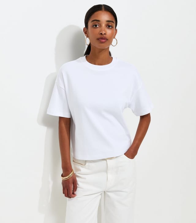 New Look Women's Premium White Heavyweight Cotton Boxy Fit T-Shirt New Look - 3
