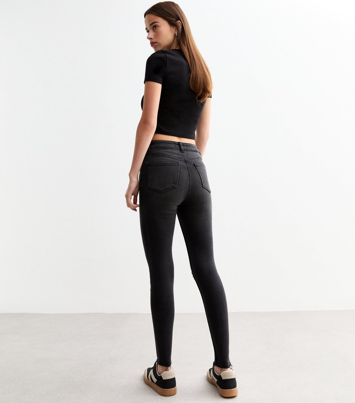 New Look Women's Washed Black Hallie Disco Ripped Super Skinny Jeans New Look - 4