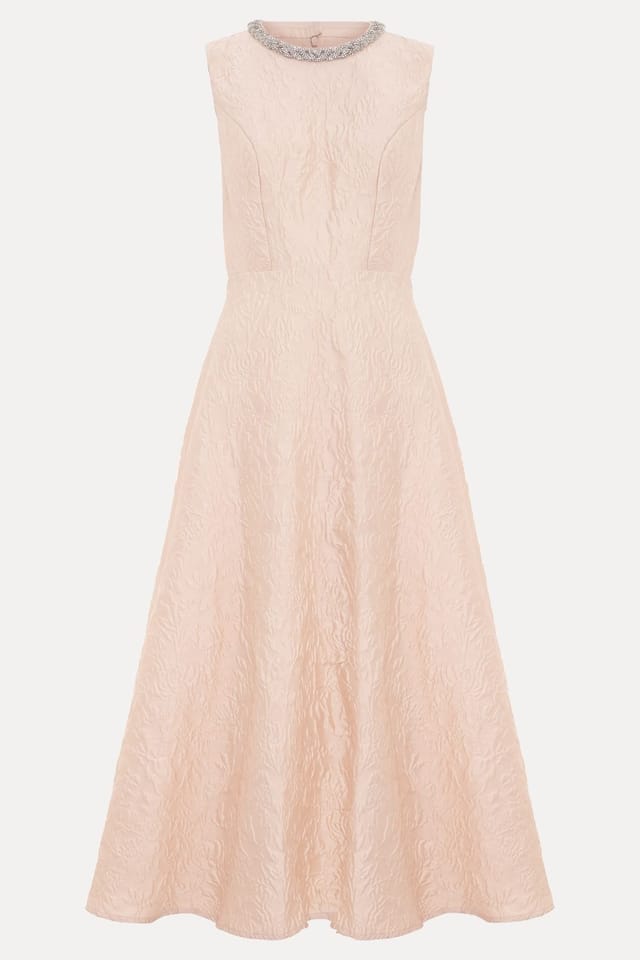 Phase Eight Phase Eight Women's Imani Embellished Neckline A-Line Dress in Cream - 2