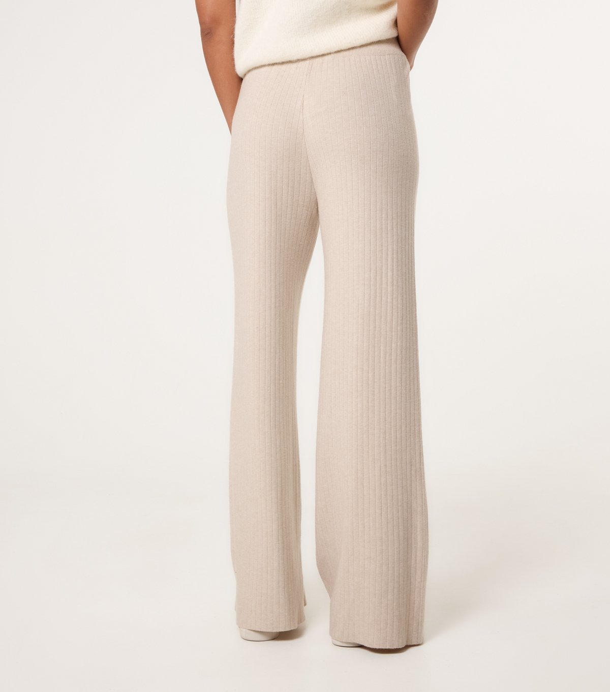 Blue Vanilla Women's Stone Knit Wide Leg Trousers Blue Vanilla New Look - 4