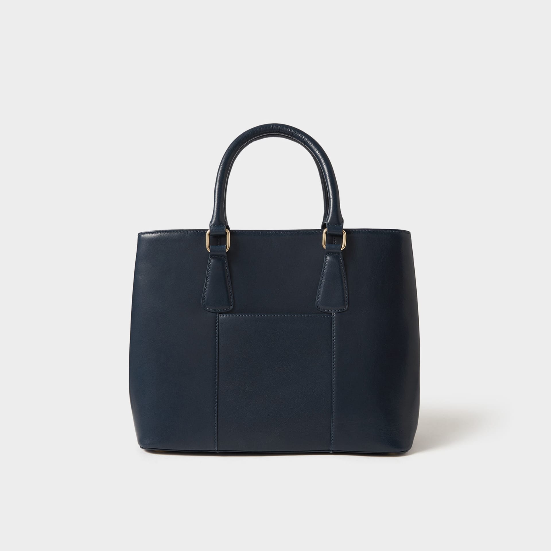 OSPREY LONDON OSPREY LONDON Women's The Adaline High Shine Leather Work Bag in Mid Navy - 4