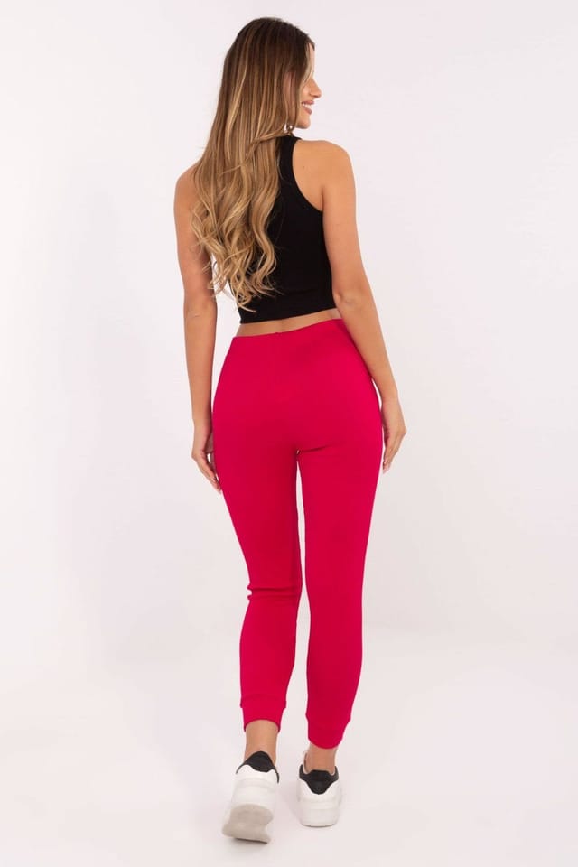 Love Lace Love Lace Women's Casual Cotton Elastane Sweatpants with Rib in Fuchsia - 3