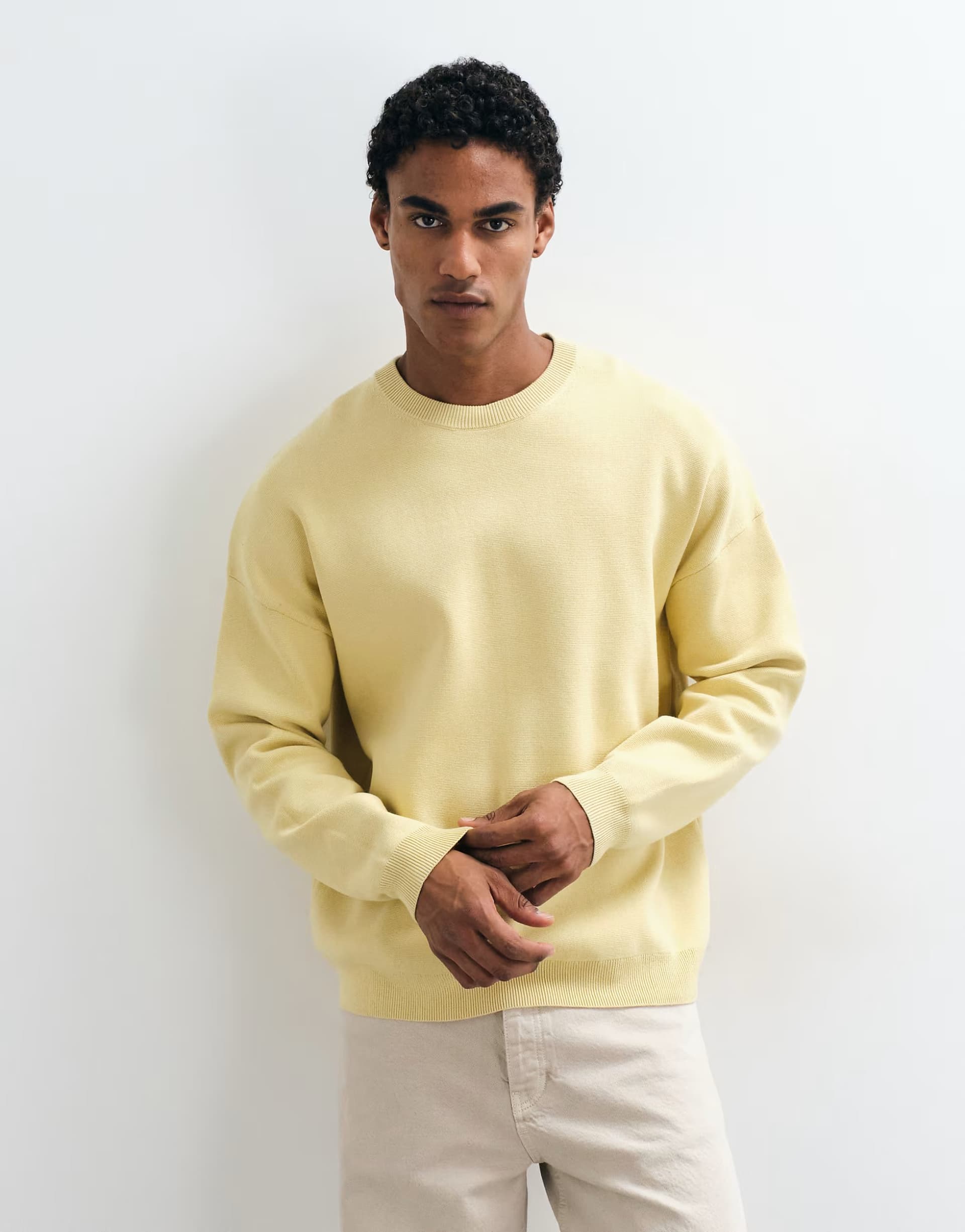 ASOS ASOS DESIGN oversized compact knitted jumper in yellow
