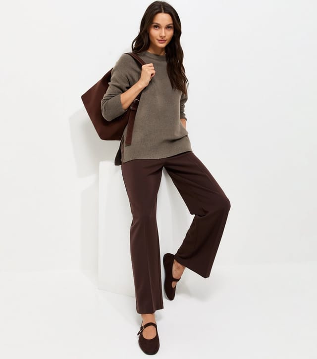 New Look Women's Dark Mink Side Split Knitted Jumper New Look - 3