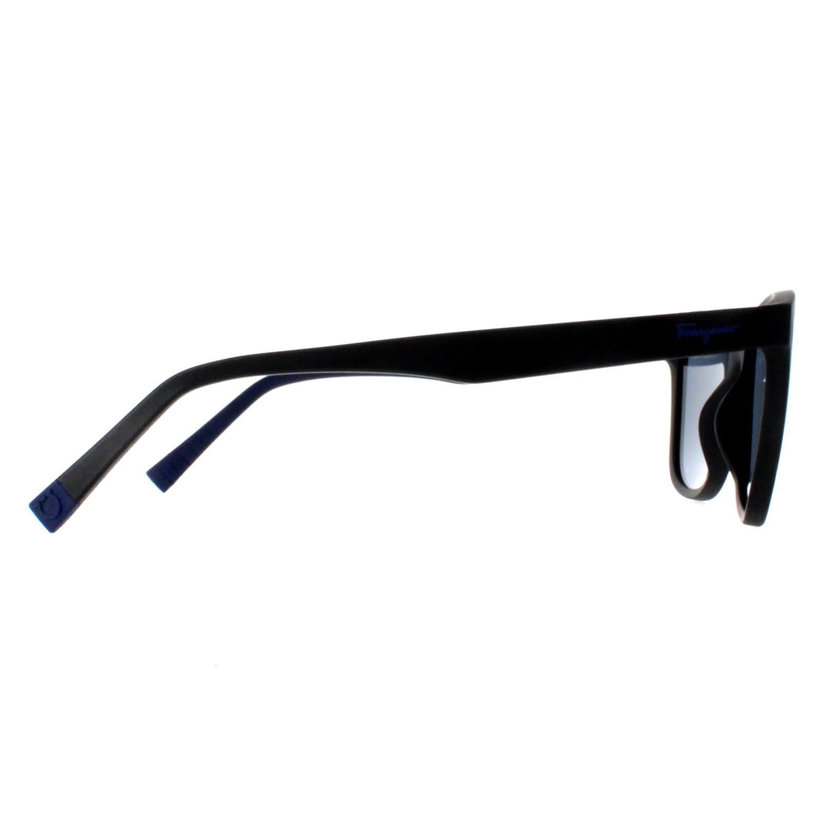 Salvatore Ferragamo Salvatore Ferragamo Men's Rectangle Matte Black Blue SF998S - 4