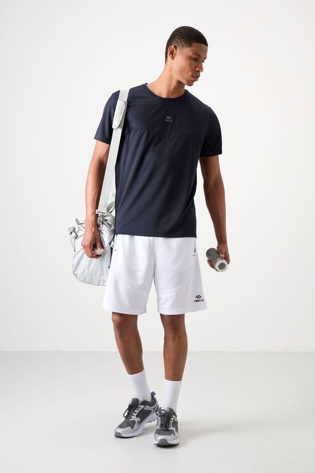 Tommy Life Tommy Life Men's Solid Polyester Crew Neck T-Shirt in Navy - 2