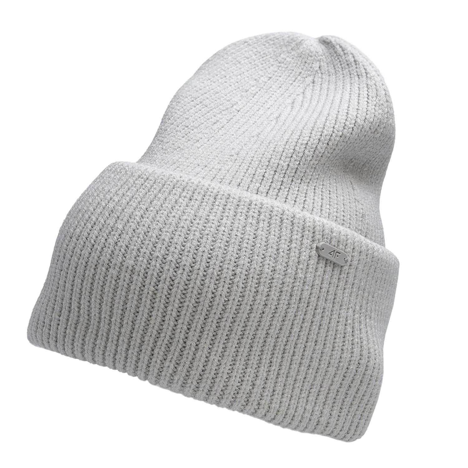 4F 4F Men's H4Z22 CAD00727 Logo Beanie in Light Grey