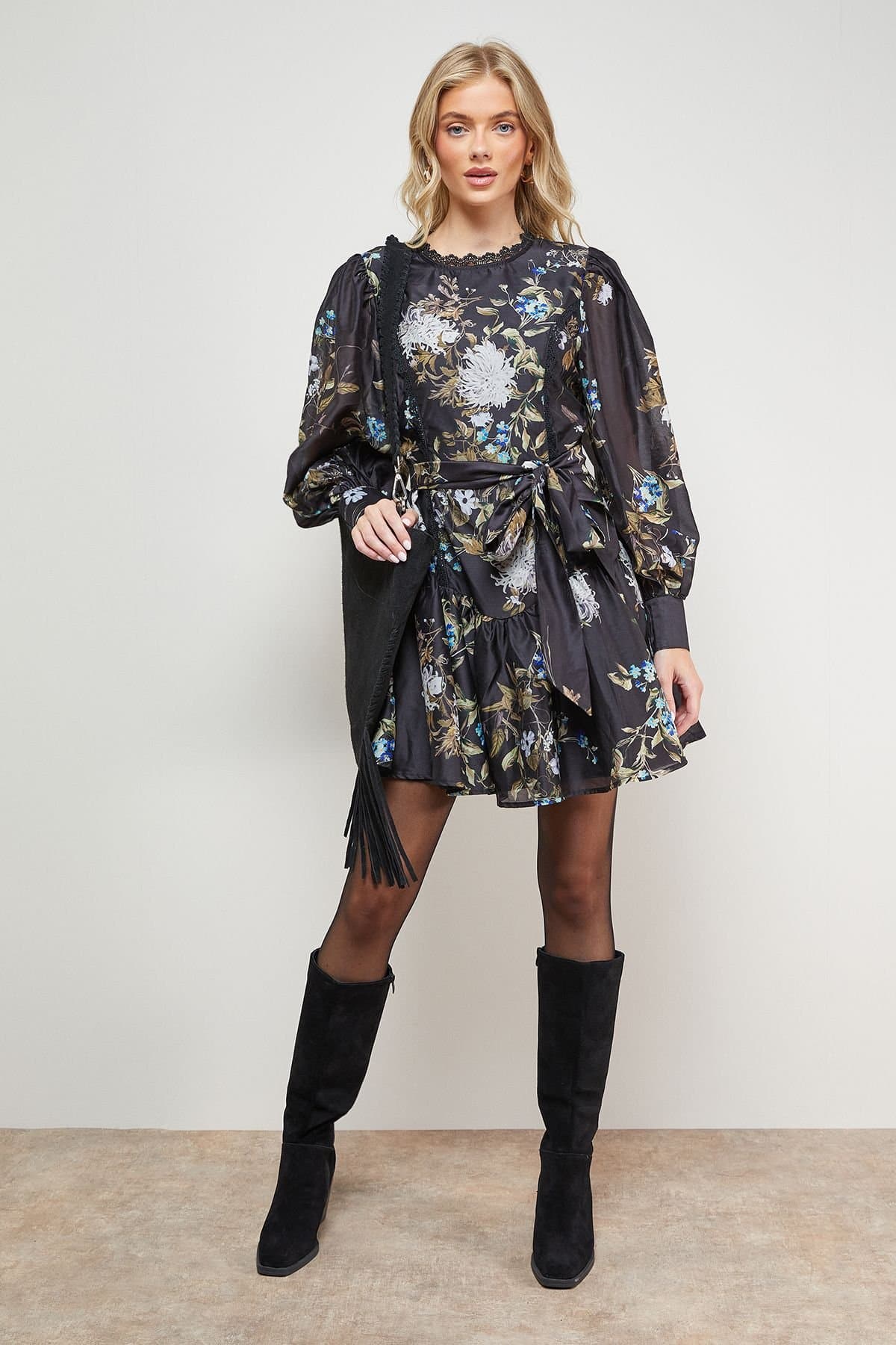 Oasis Oasis Women's Flippy Hem Belted Mini Dress