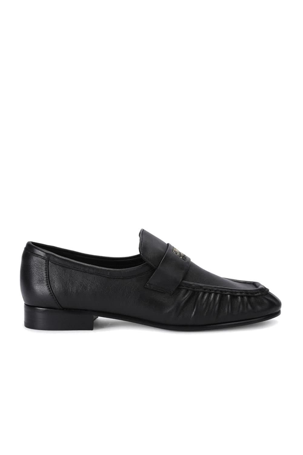 Steve Madden STEVE MADDEN Women's 'Crimsen Black Leather' Leather Flats
