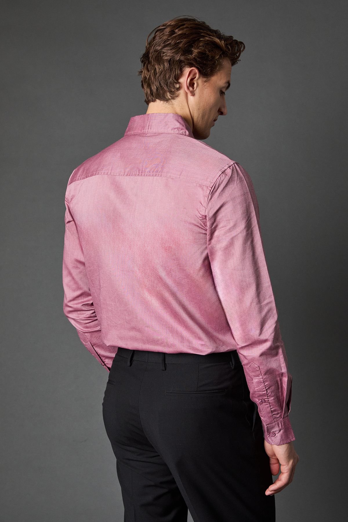 Burton Burton Men's Burgundy Oxford Long Sleeve Shirt - 3