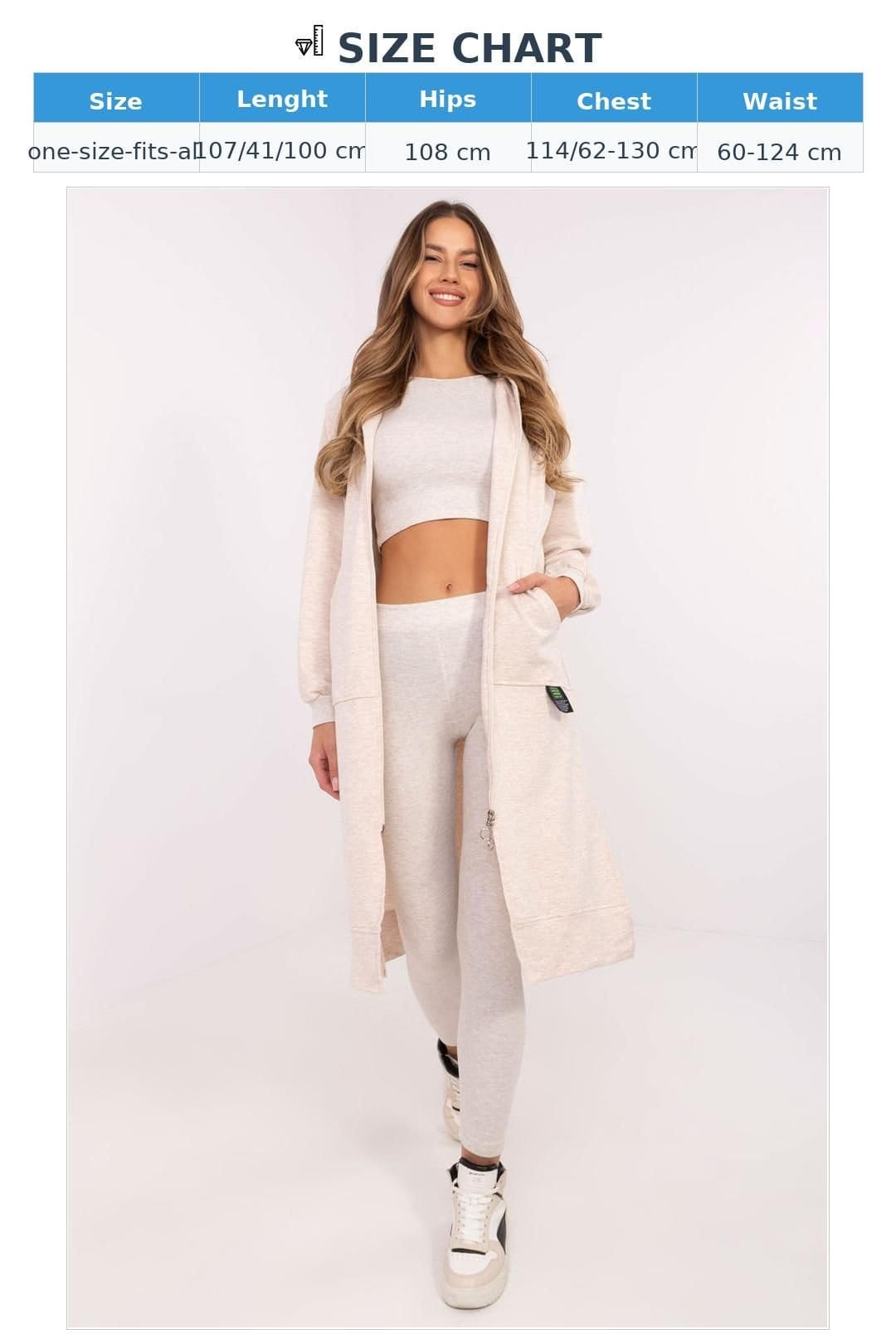 Love Lace Love Lace Women's Cotton Sport Hoodie Top Leggings Set in Beige - 4