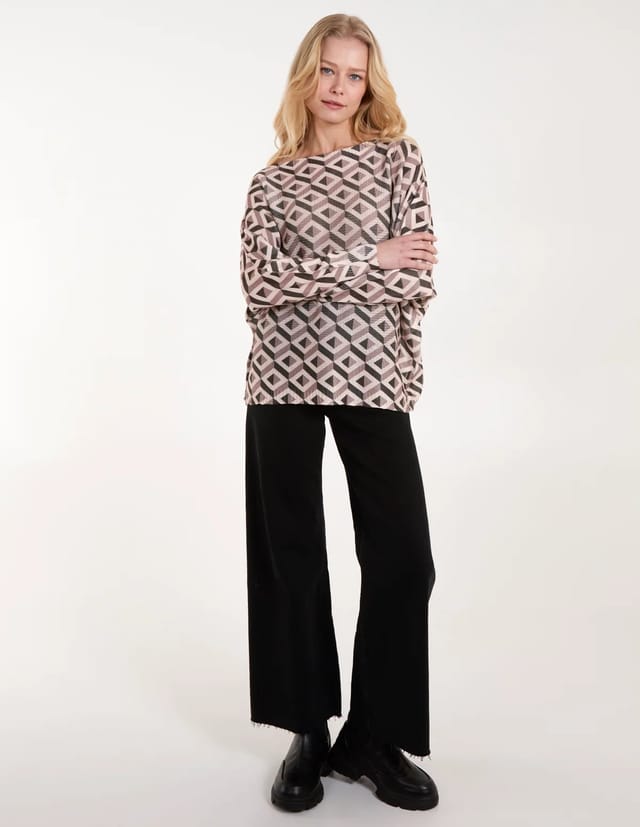 Blue Vanilla Geometric Print Top - 2