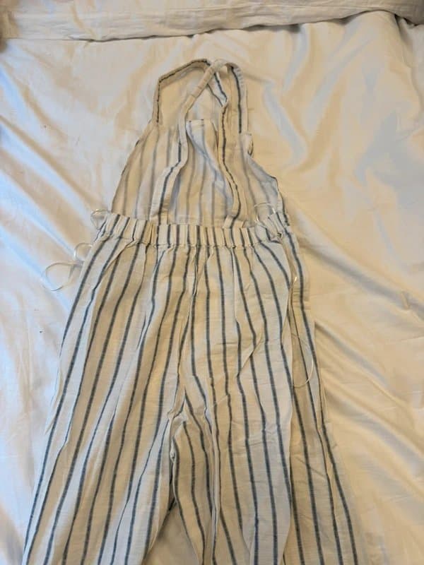 Bershka Striped cross back jumpsuit