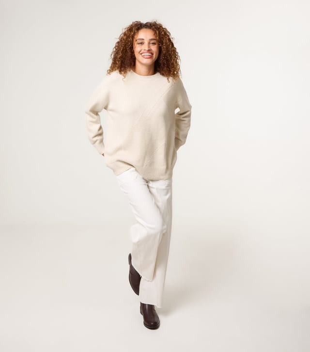 Blue Vanilla Women's Stone Ribbed Panel Jumper Blue Vanilla New Look - 2