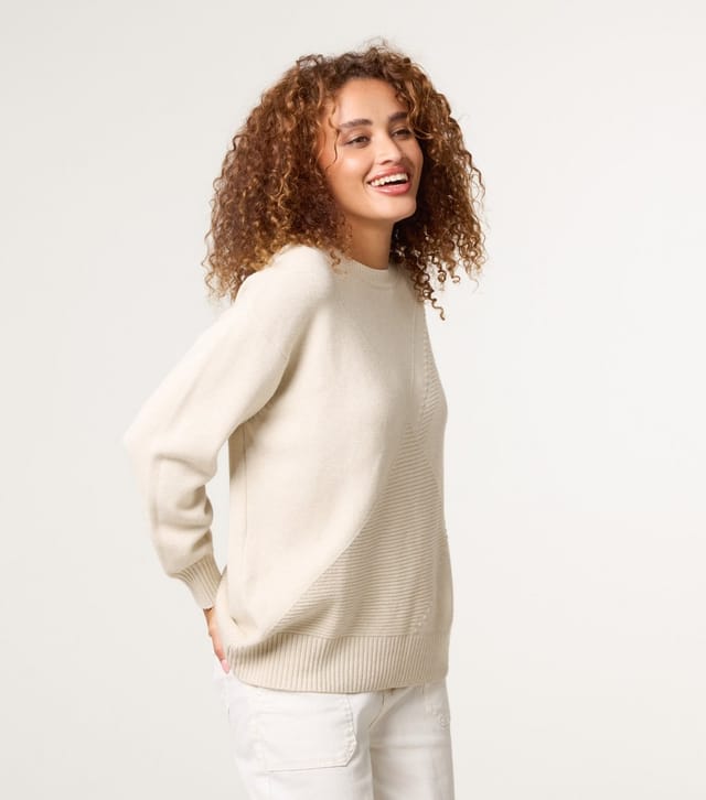 Blue Vanilla Women's Stone Ribbed Panel Jumper Blue Vanilla New Look - 3