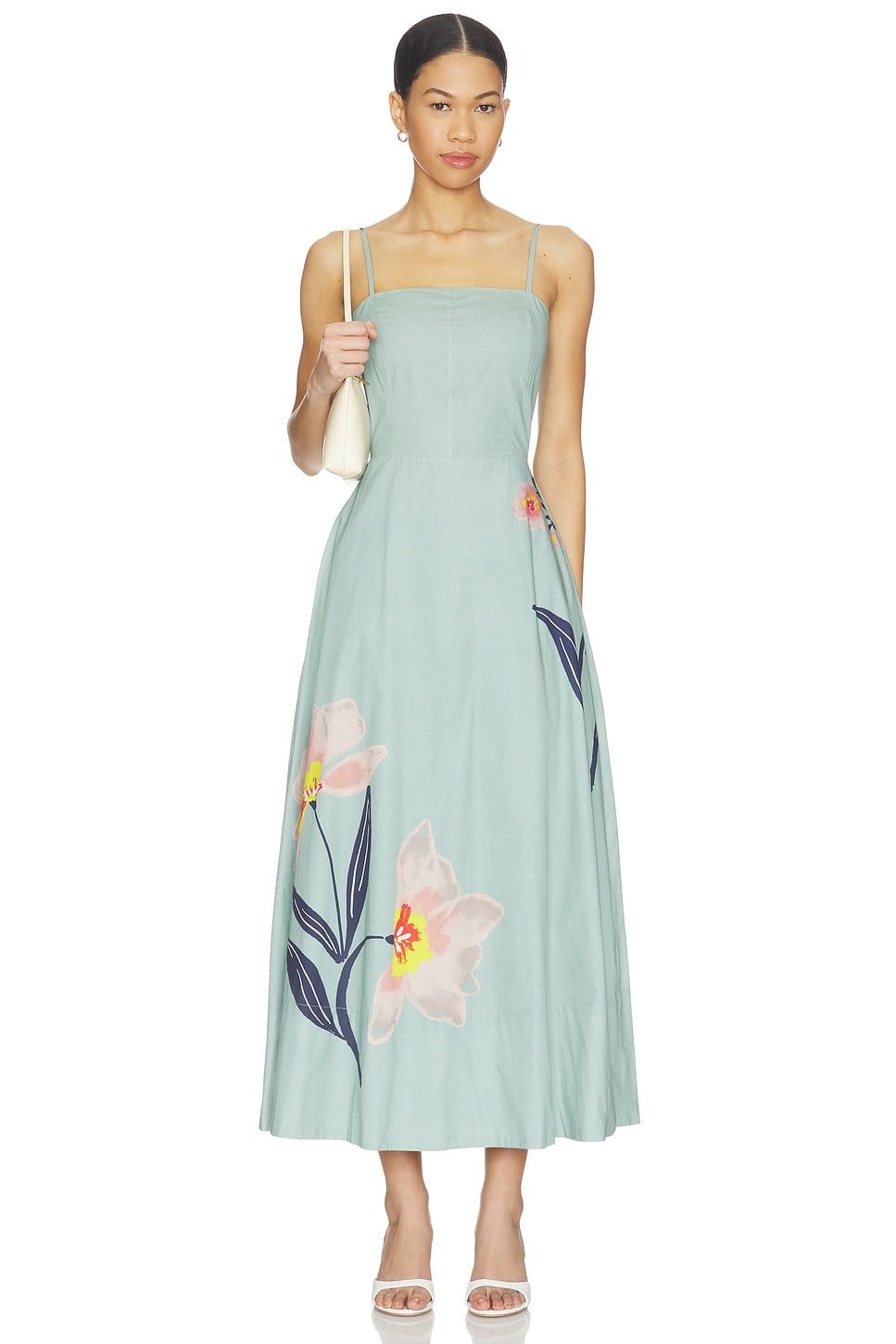 Revolve Minty Blue Floral Maxi Dress