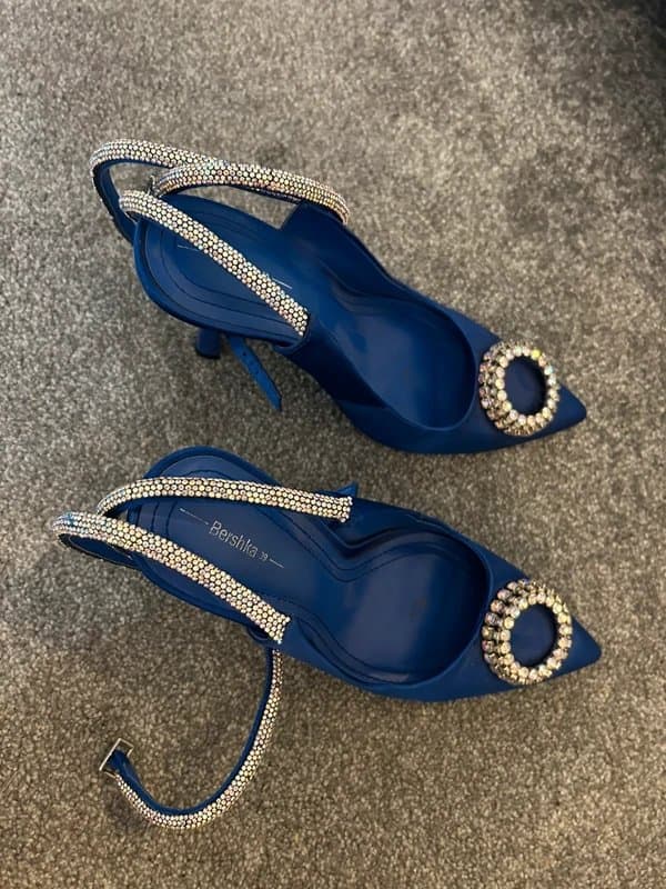 Bershka Bershka royal blue pointy heels 6