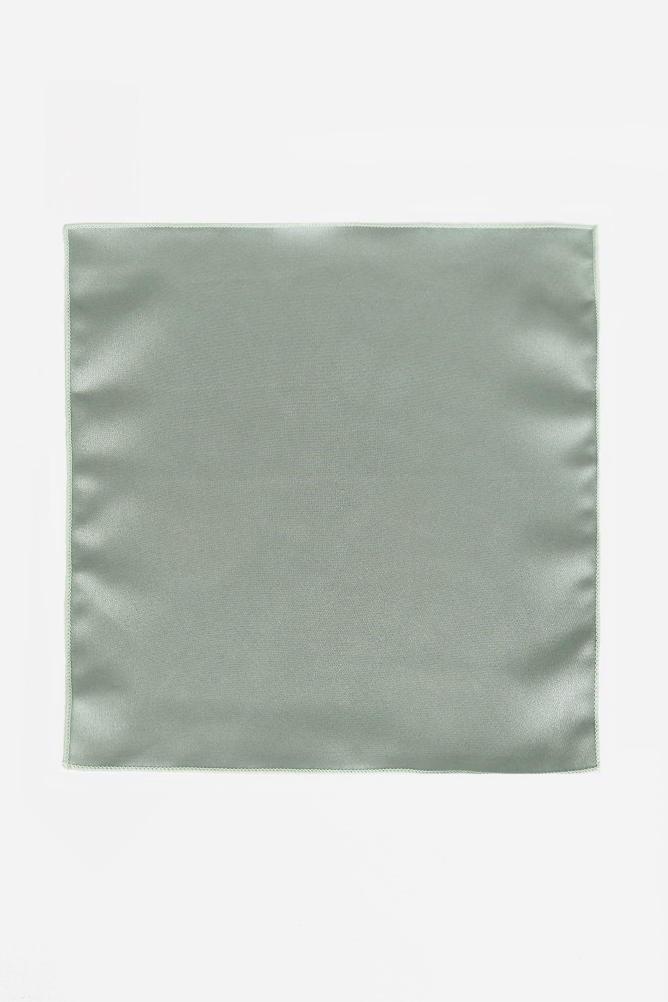 Maya Deluxe Maya Deluxe Men's Satin Tie Pocket Square Set in Pale Green - 4
