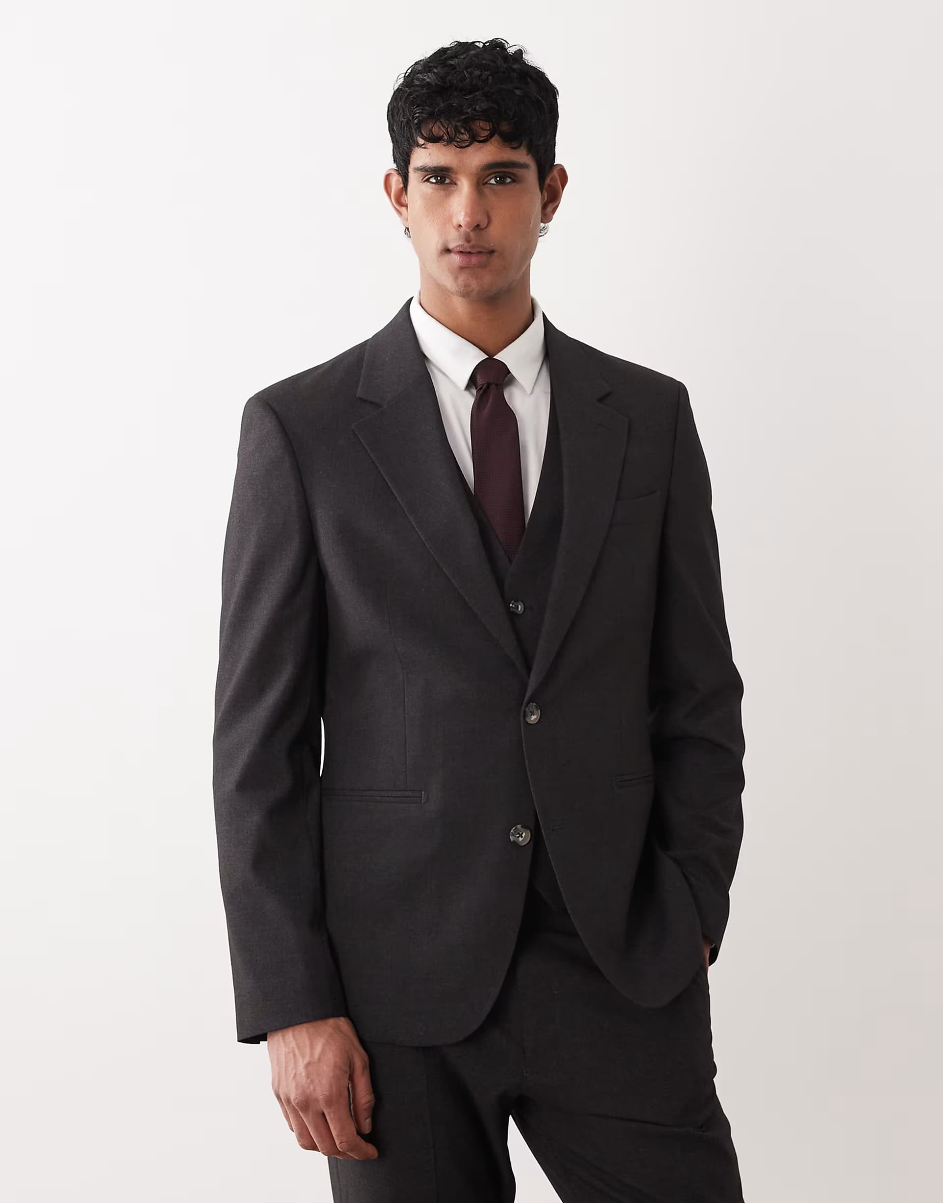 ASOS ASOS DESIGN slim suit jacket in mid grey