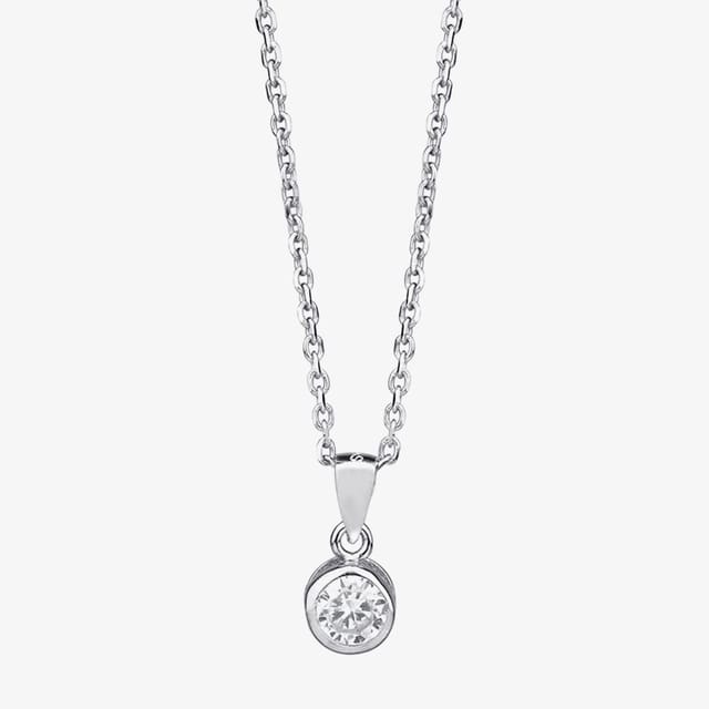 T.H.Baker T.H.Baker Women's Silver Cubic Zirconia Bezel-set Pendant & Earring Set SET11215 - 3