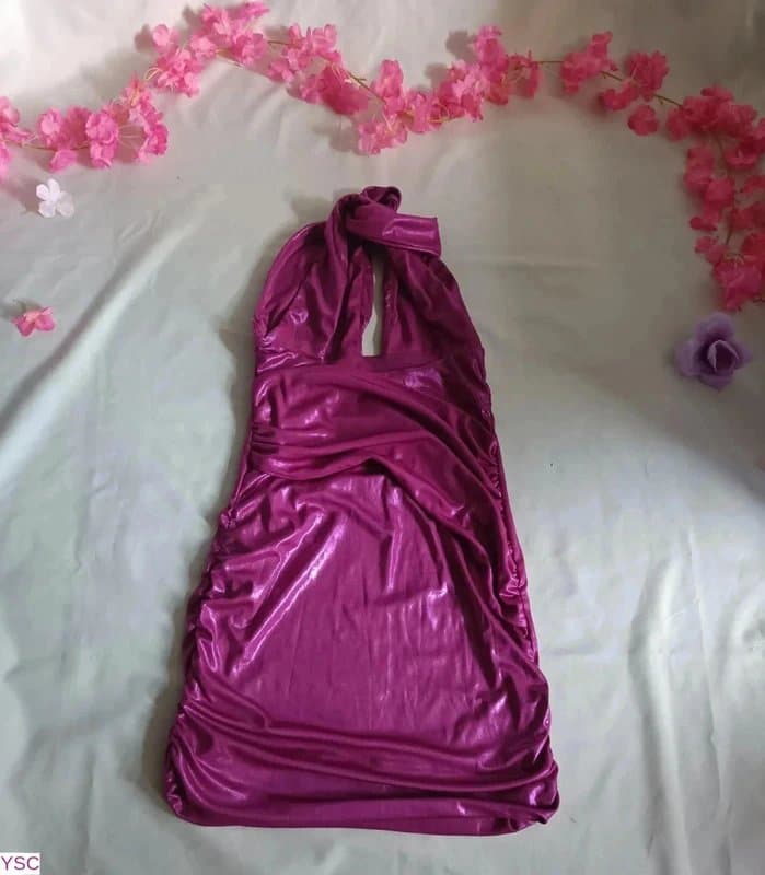 Bershka Women's Bershka Y2K Sexy Party Dress Bright Pink Short Size M UK 10