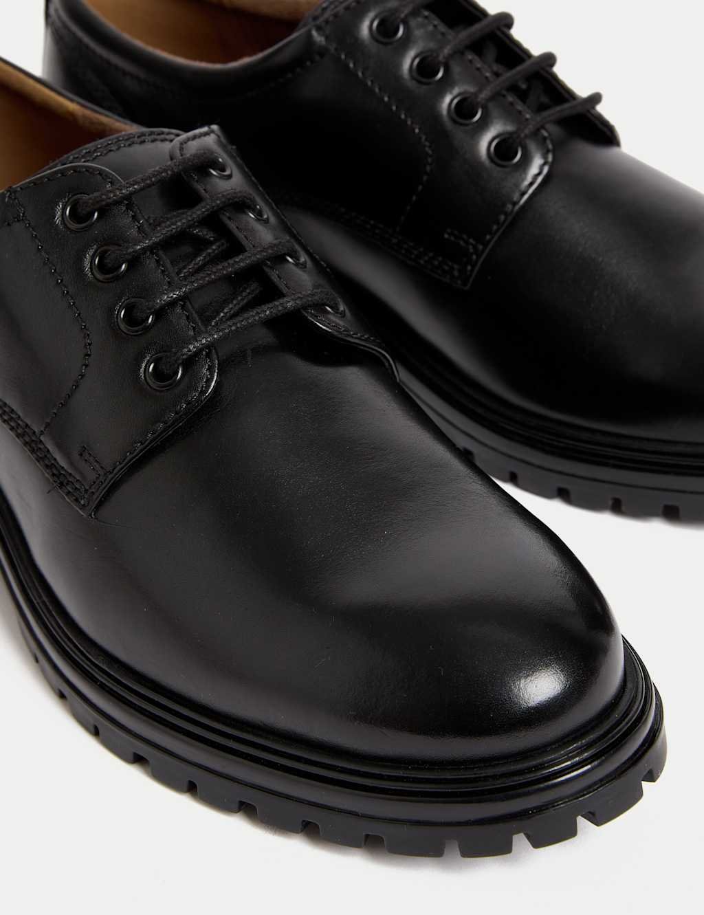 Marks & Spencer M&S Leather Derby Shoes Black - 2