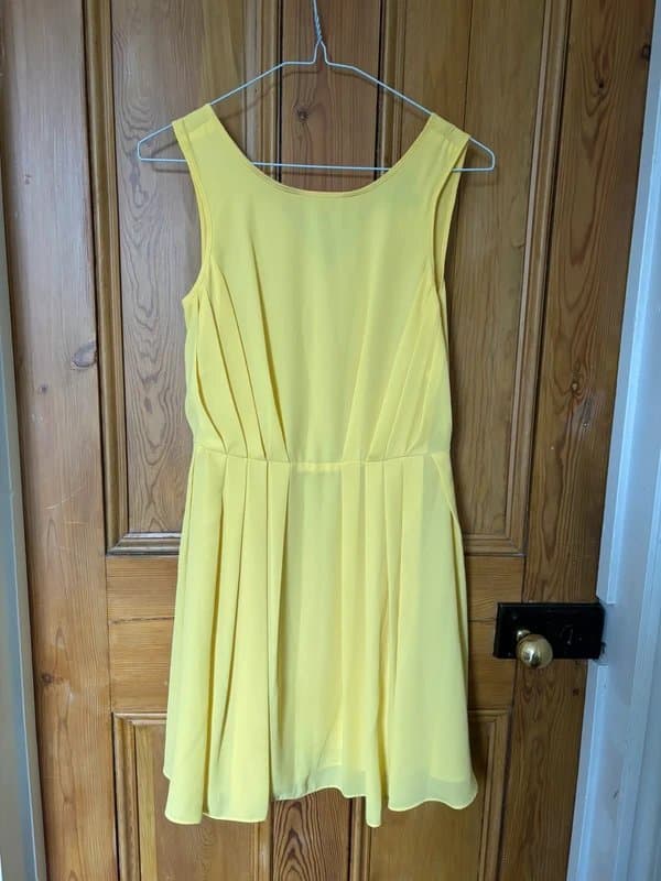 Topshop Topshop Yellow Chiffon Dress Size 8