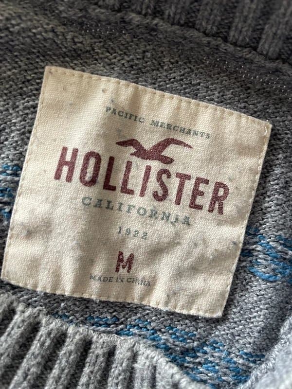 Hollister Hollister grey and blue striped jumper size medium