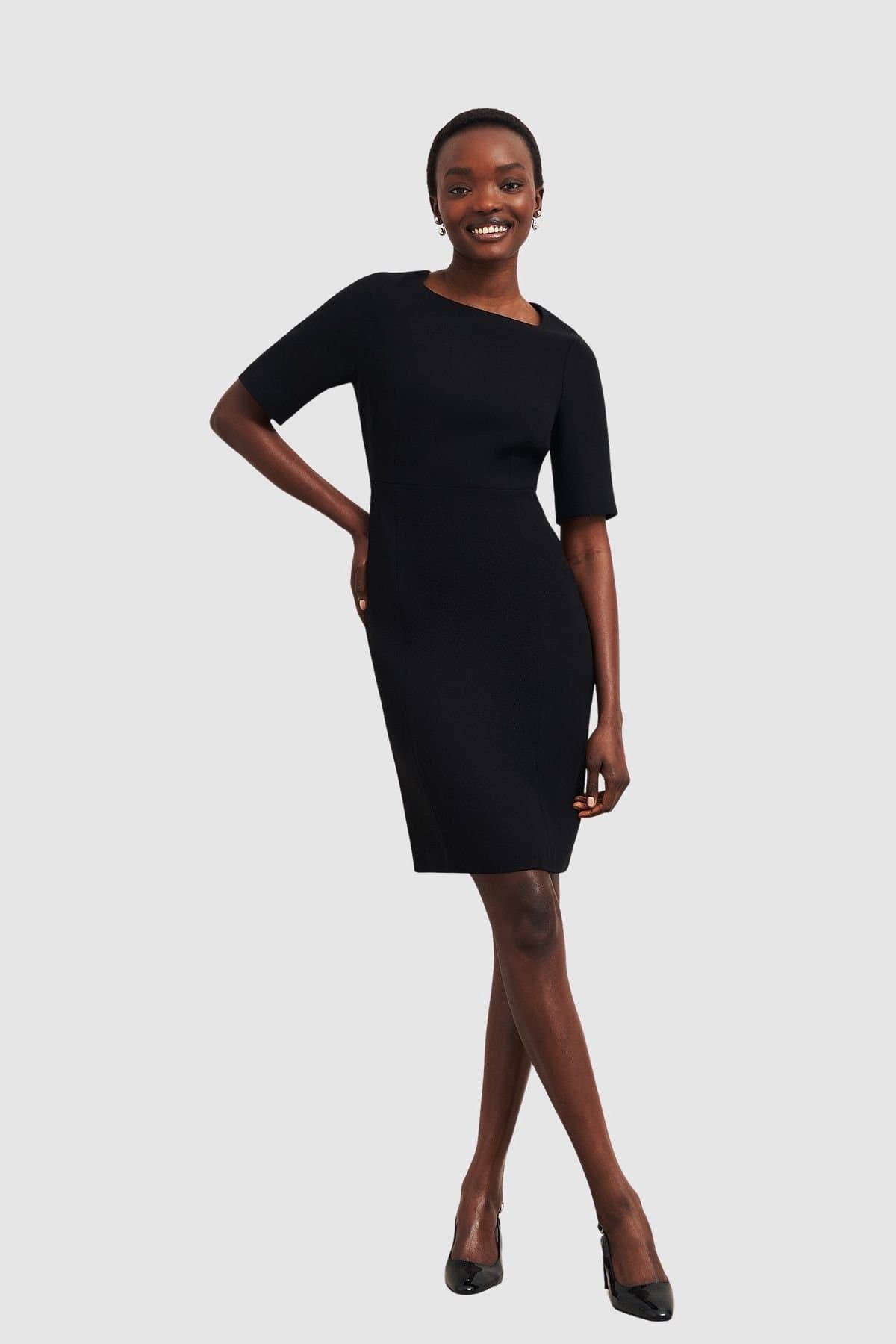 Hobbs London Hobbs London Black Square Neck Tailored Dress