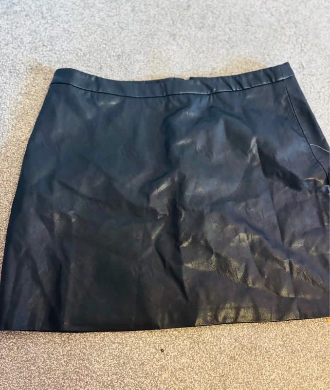 Dancing Leopard Dancing leopard black pvc leather look mini skirt party holiday 16 same day post