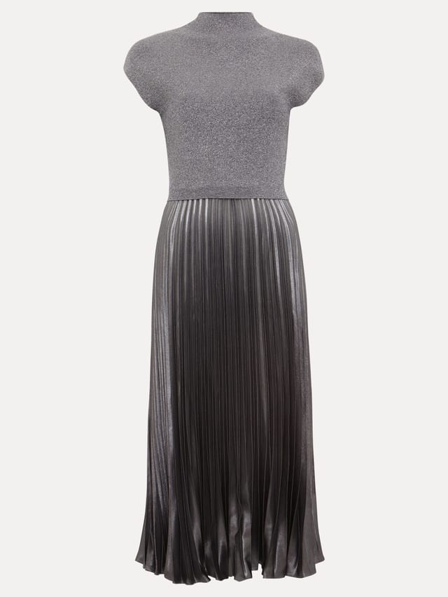 Phase Eight Phase Eight Women's Jayla Metallic Knit Dress in Metallic Silver - 2