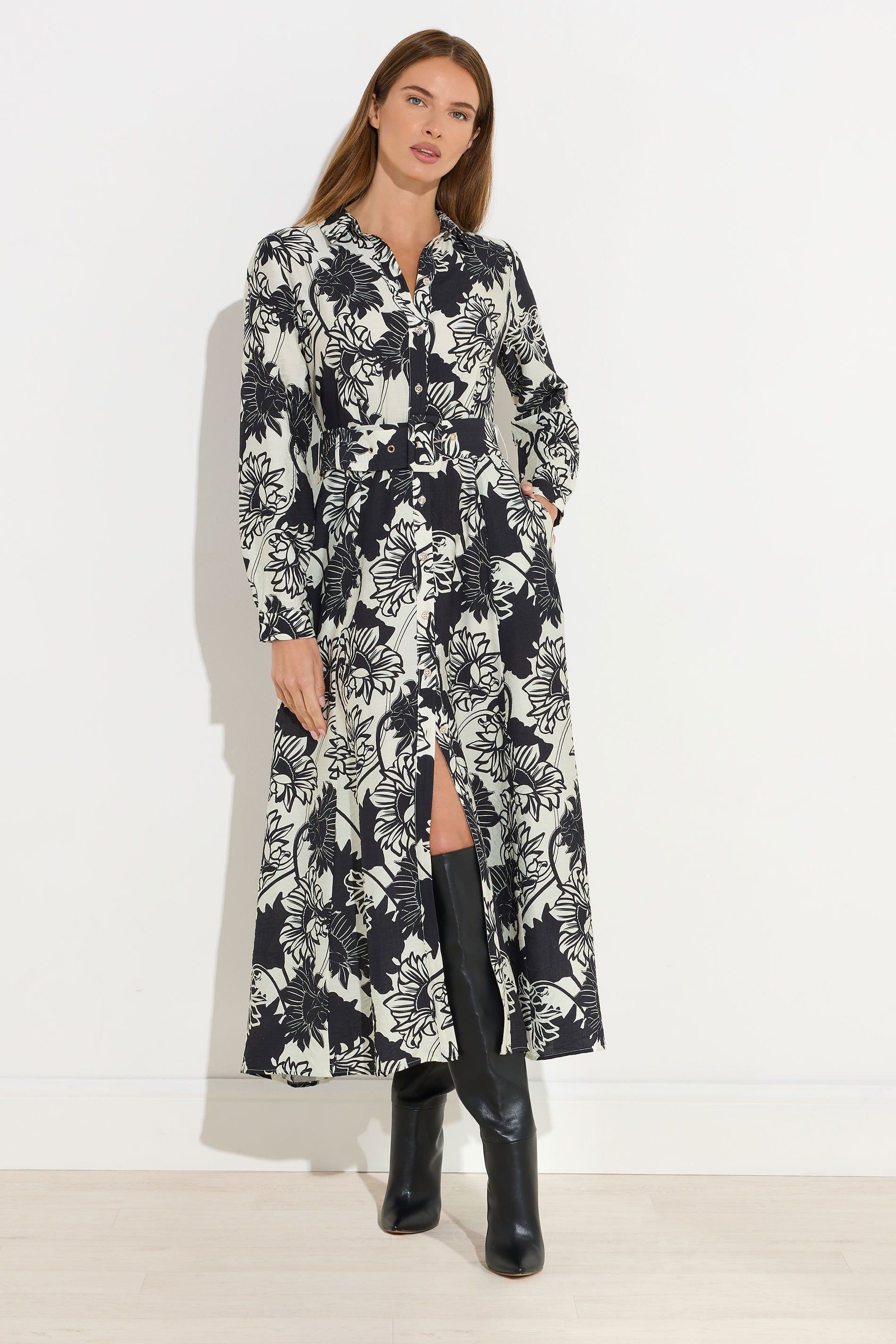 Star By Julien Macdonald Star by Julien Macdonald Women's Floral Print Button Through Dress in Black - 4