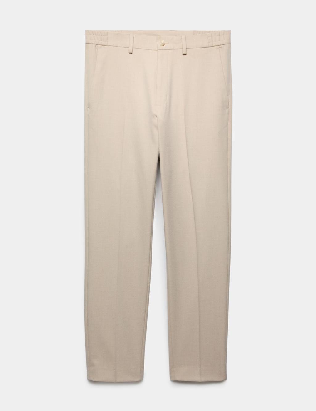 Marks & Spencer M&S Tailored Fit Flannel Smart Trousers Putty - 1