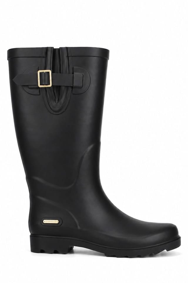Elle Sport Elle Sport Women's Buckle Detail Wellington Boots in True Black - 2