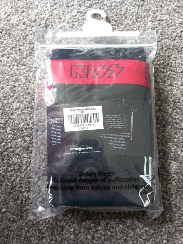 KISS 2 pairs of Men's Kiss boxer shorts. Size XXL