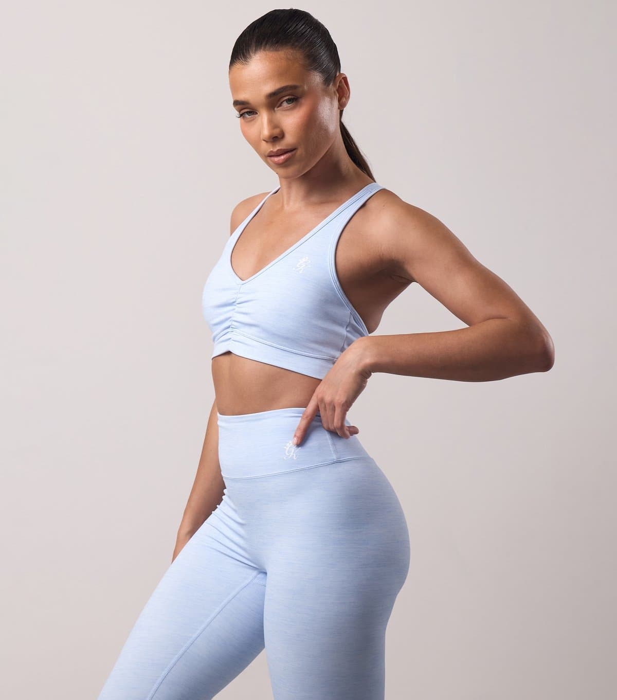 Gym King Women's Blue 365 Ruched Sports Bra Gym King New Look