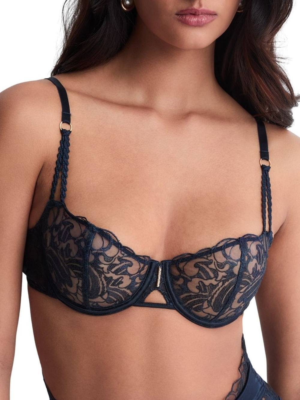 Aubade Aubade Women's Satin Memories Half Cup Bra in Blue - 4