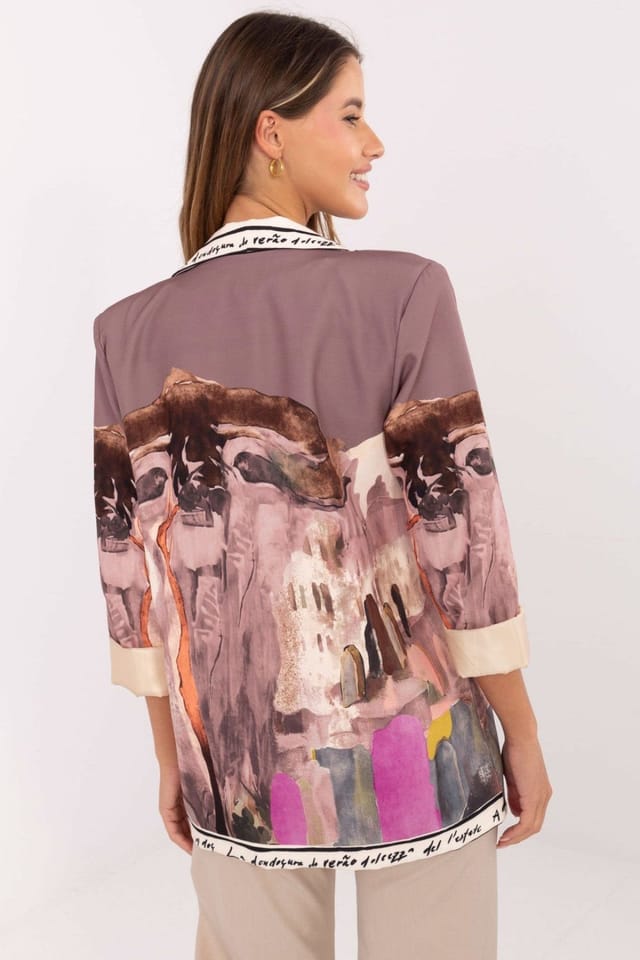 Love Lace Love Lace Women's Printed Viscose Blazer for Work & Casual Wear in Mauve - 3