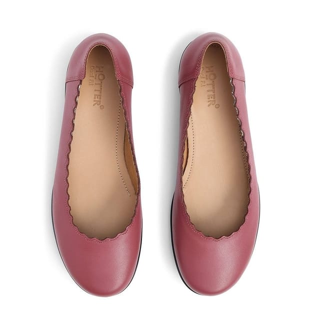 Hotter Hotter Women's 'Eider' Ballerina Pumps in Rose - 3