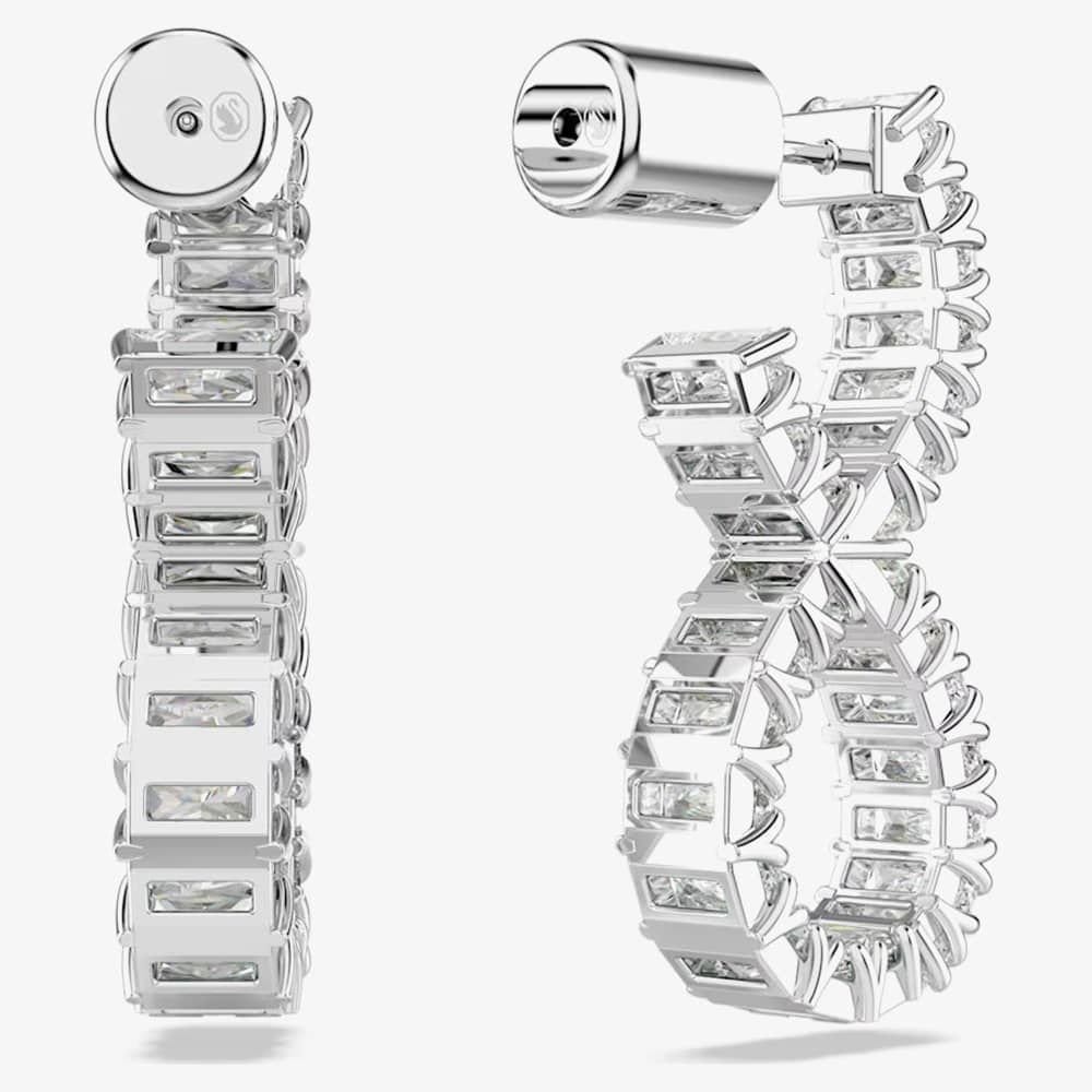 Swarovski Swarovski Women's Hyperbola Rhodium Plated Infinity Dropper Earrings 5684047 in White - 4