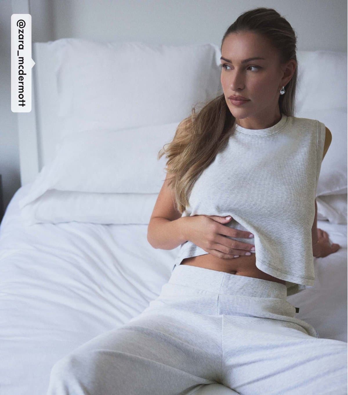 Rise Rise Light Grey Ribbed Sleeveless Vest by Zara McDermott