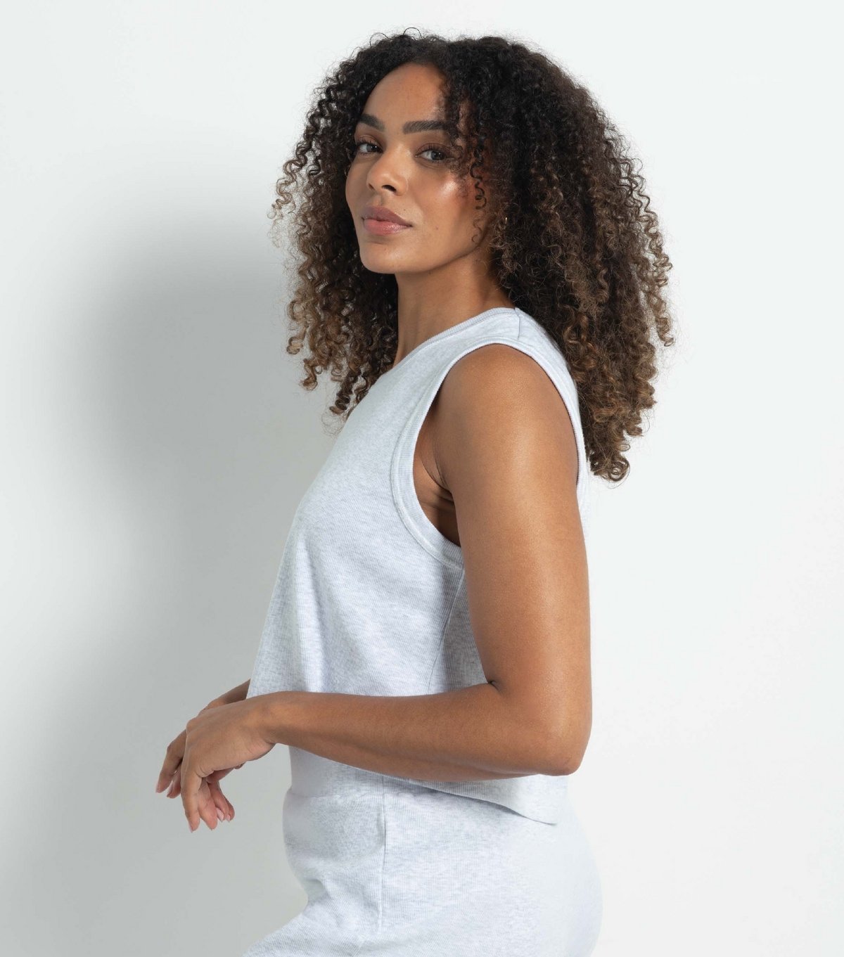 Rise Women's by Zara McDermott Light Grey Sleeveless Ribbed Vest Rise New Look - 2
