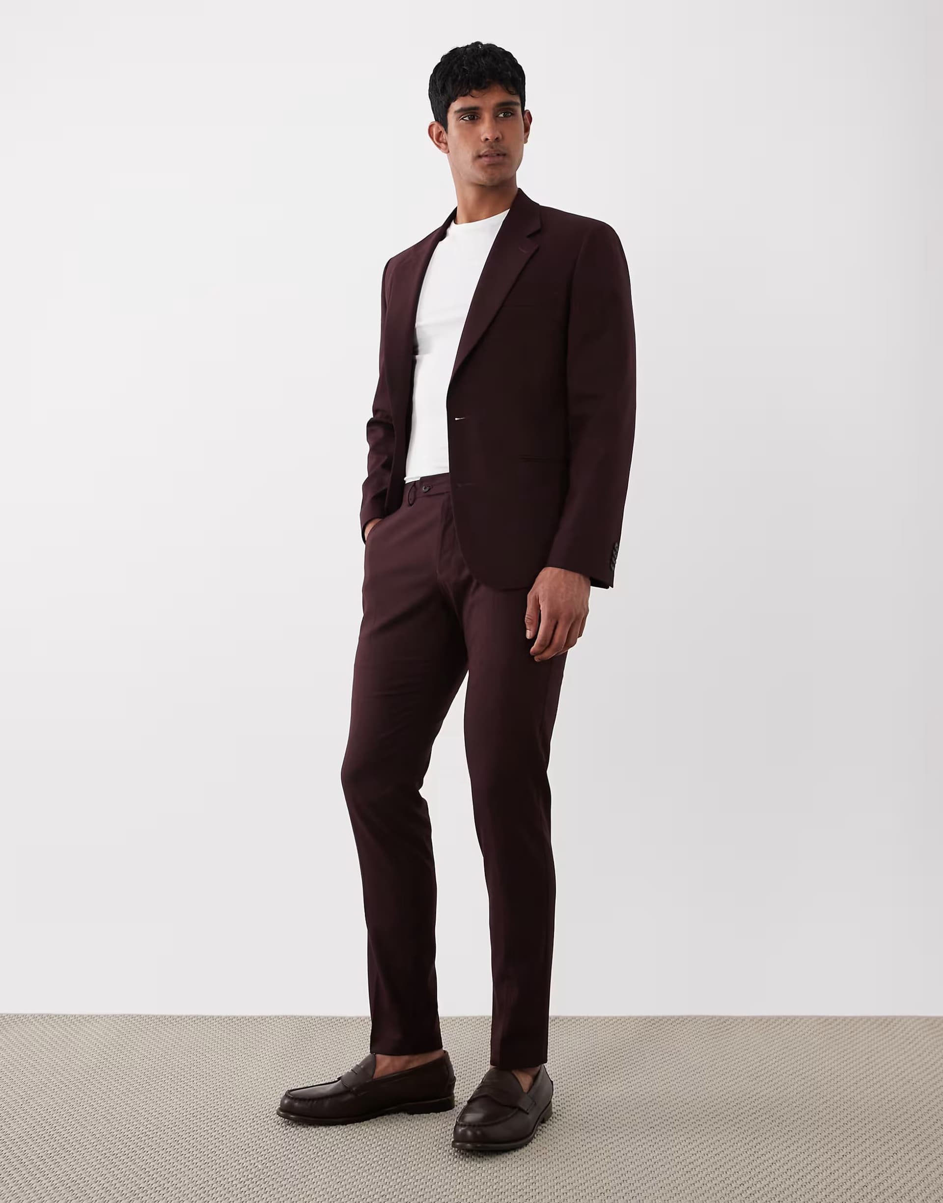 ASOS ASOS DESIGN skinny suit trousers in burgundy