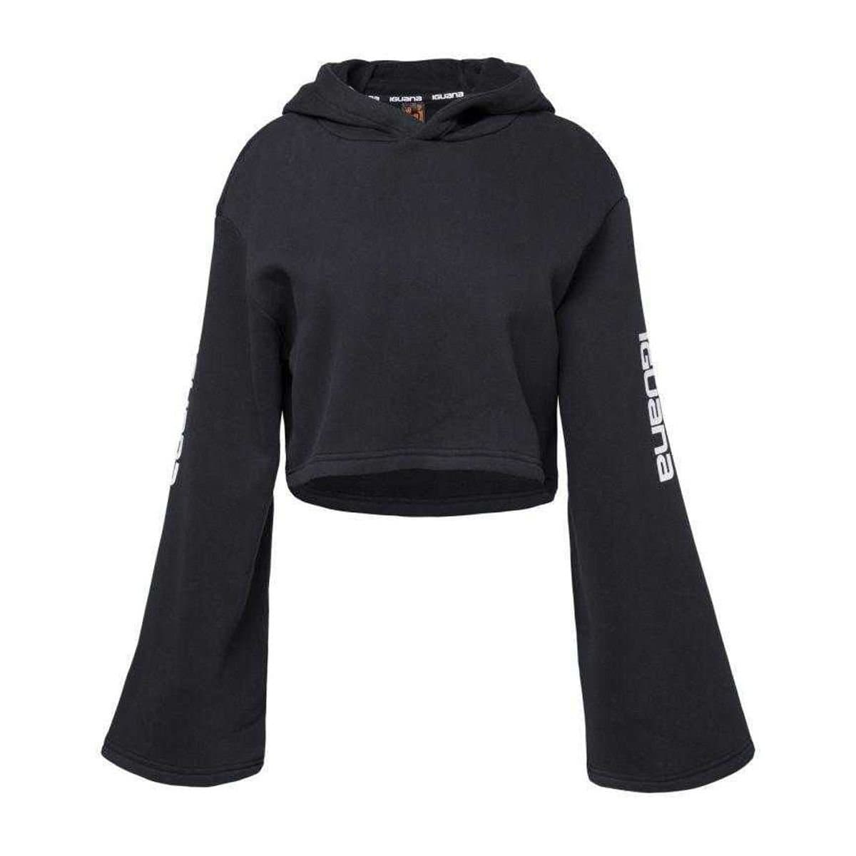 Iguana Iguana Women's Pirumo Flared Crop Hoodie in Black