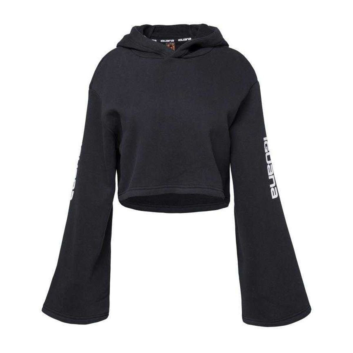 Iguana Women's Pirumo Flared Crop Hoodie in Black