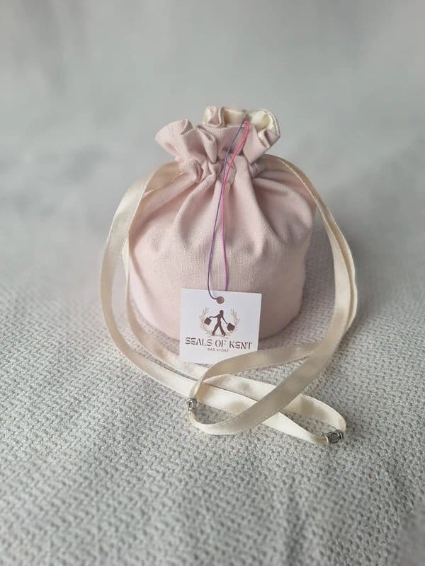 Seals of Kent Baby pink cotton drawstring bag handmade by Seals of Kent - 1